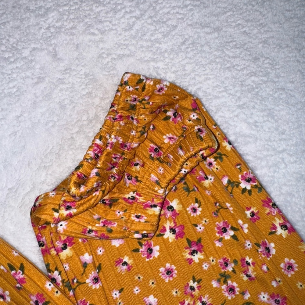 Charming Mustard Floral Kids Jumpsuit - Picture 7 of 9
